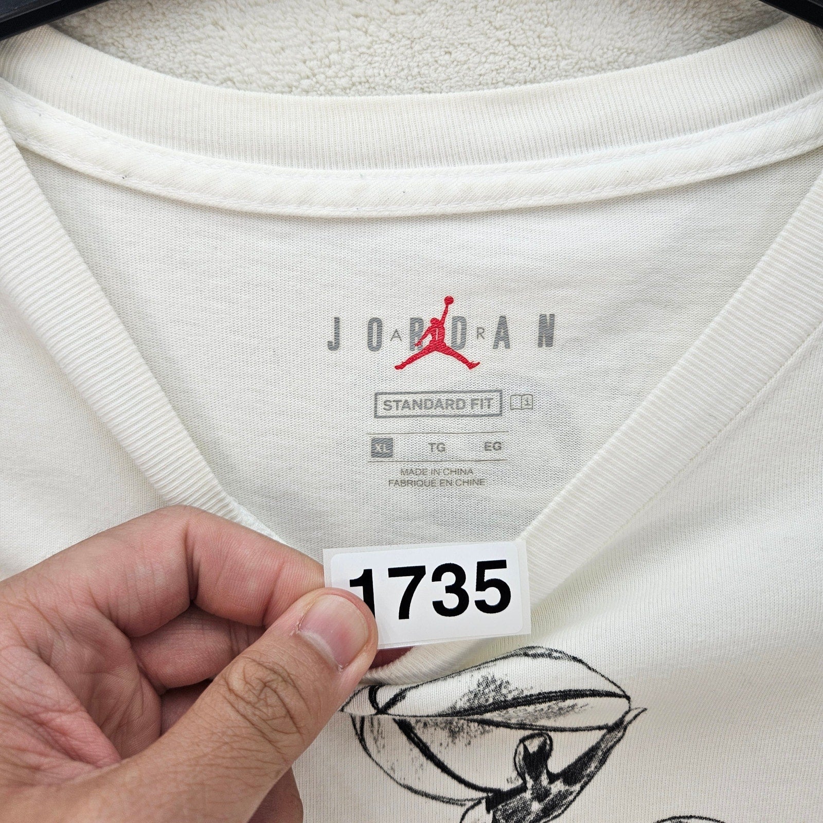 NIKE AIR JORDAN X OFF WHITE MEN'S XL COLLABORATION TSHIRT WHITE HOOP HEROES