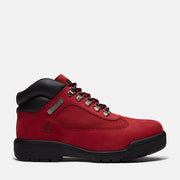 TIMBERLAND MEN'S 10.5 FIELD BOOT MID LACE WATERPROOF DARK RED NUBUCK