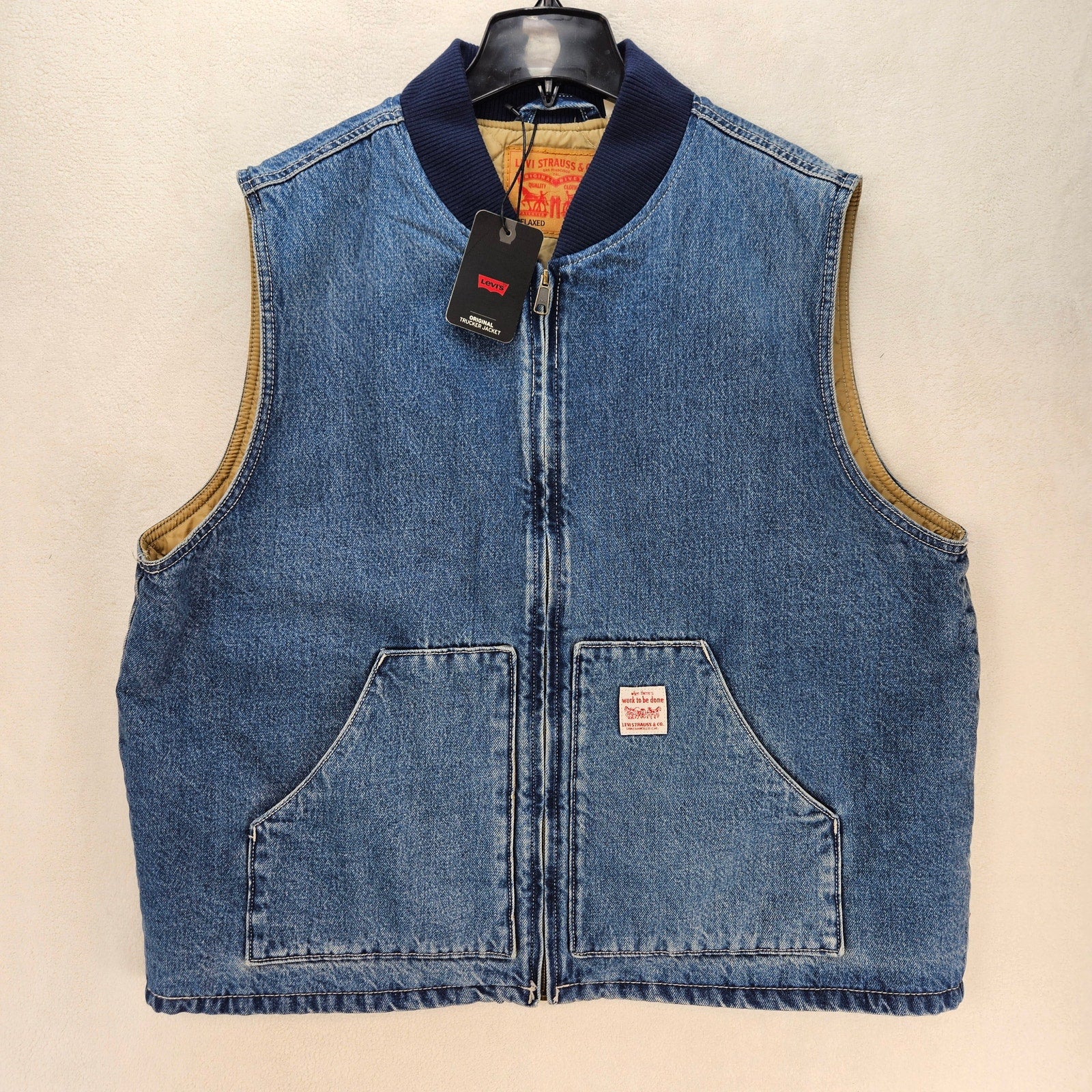 LEVI'S MEN'S XL SANSOME VEST INSULATED SUNBURNT MEDIUM WASH NWT
