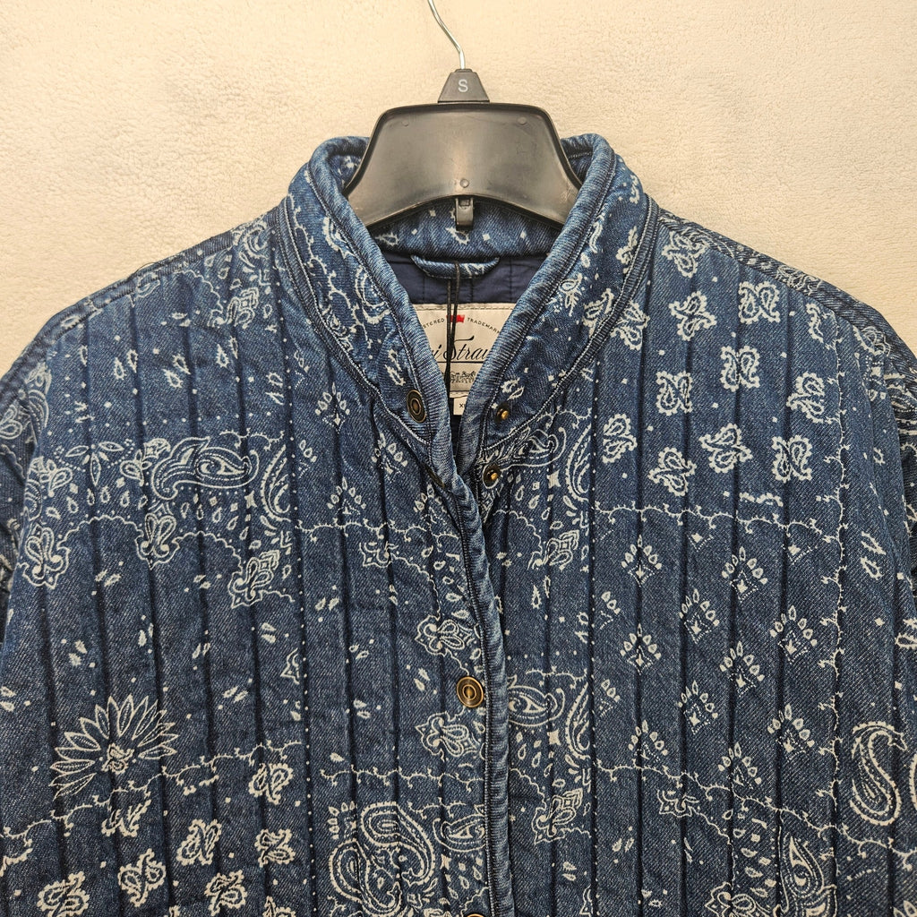 LEVI'S WOMEN'S XL LOTTIE LINER JACKET INDIGO BANDANA BLUE NWT