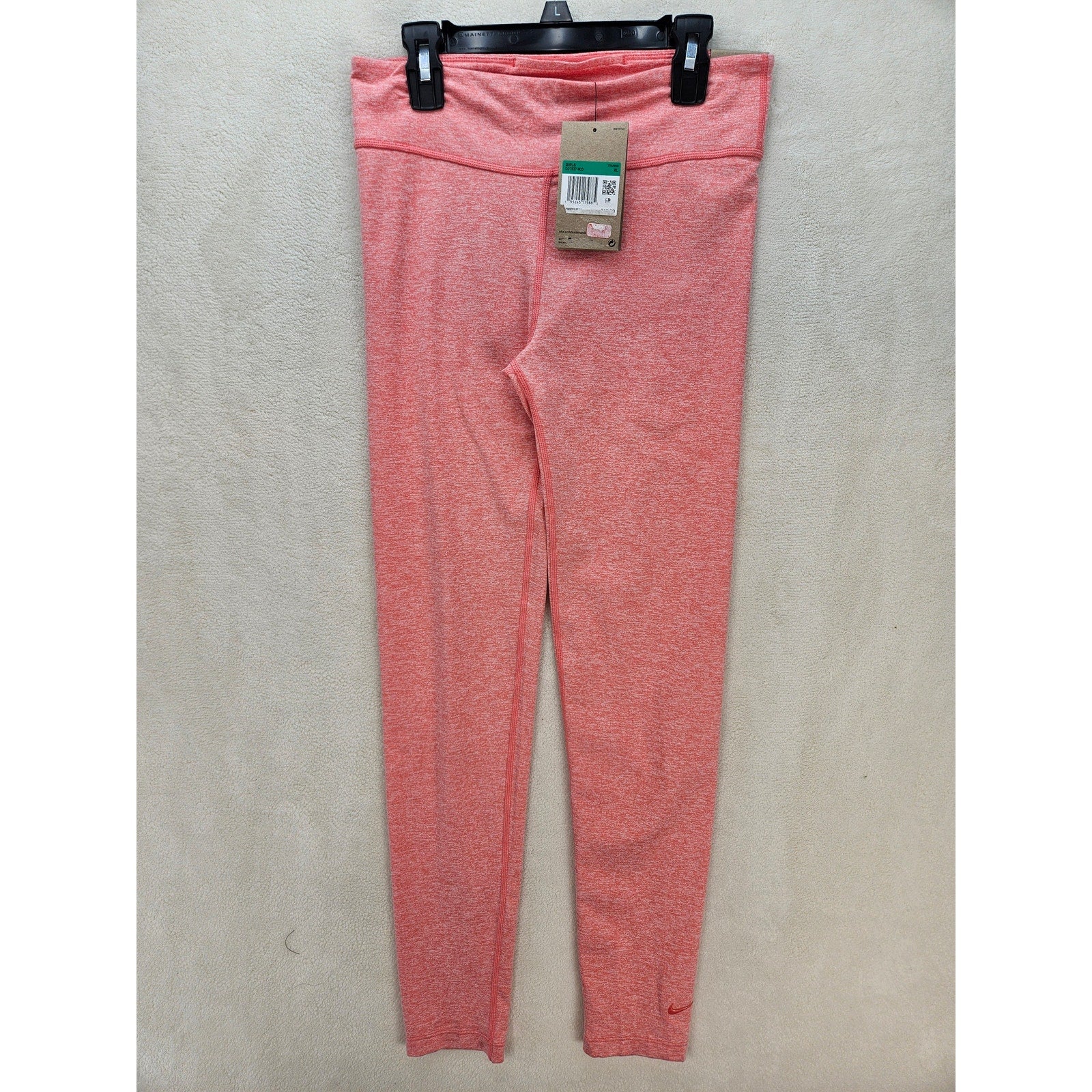 NIKE GIRLS XL ONE LUXE DRI FIT LEGGINGS DD7637-603 HEATHER PINK NWT
