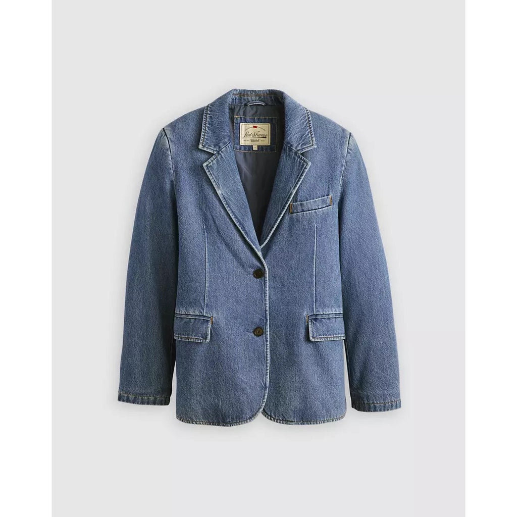 LEVI'S WOMEN'S SMALL STELLA RELAXED BLAZER MEDIUM WASH 001FX0001 NWT