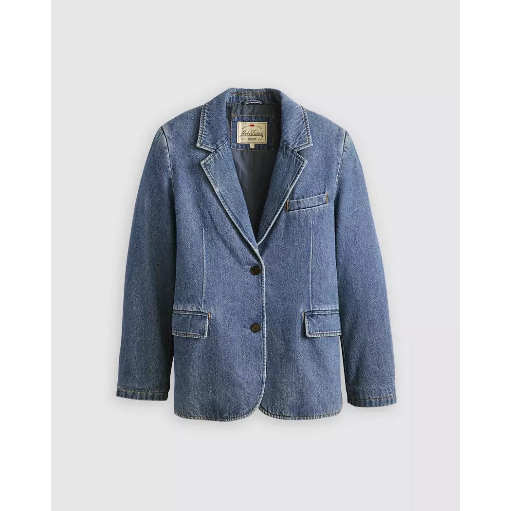 LEVI'S WOMEN'S SMALL STELLA RELAXED BLAZER MEDIUM WASH 001FX0001 NWT