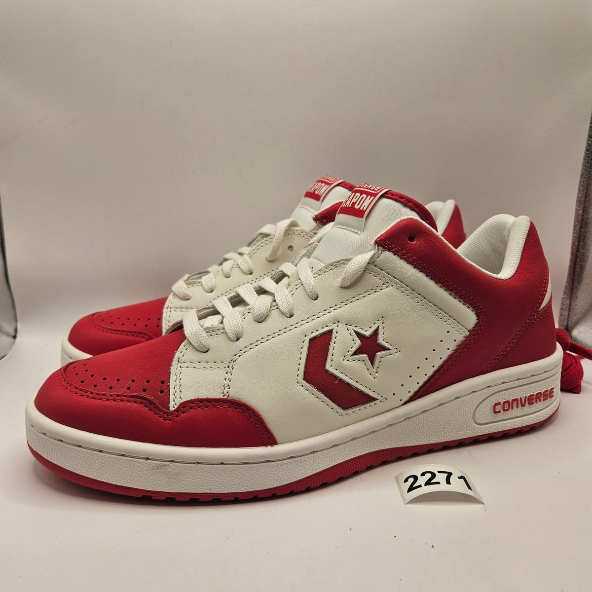CONVERSE MEN'S 11.5 WEAPON LOW RED WHITE A10598C BIRD MAGIC ERVING NWOB