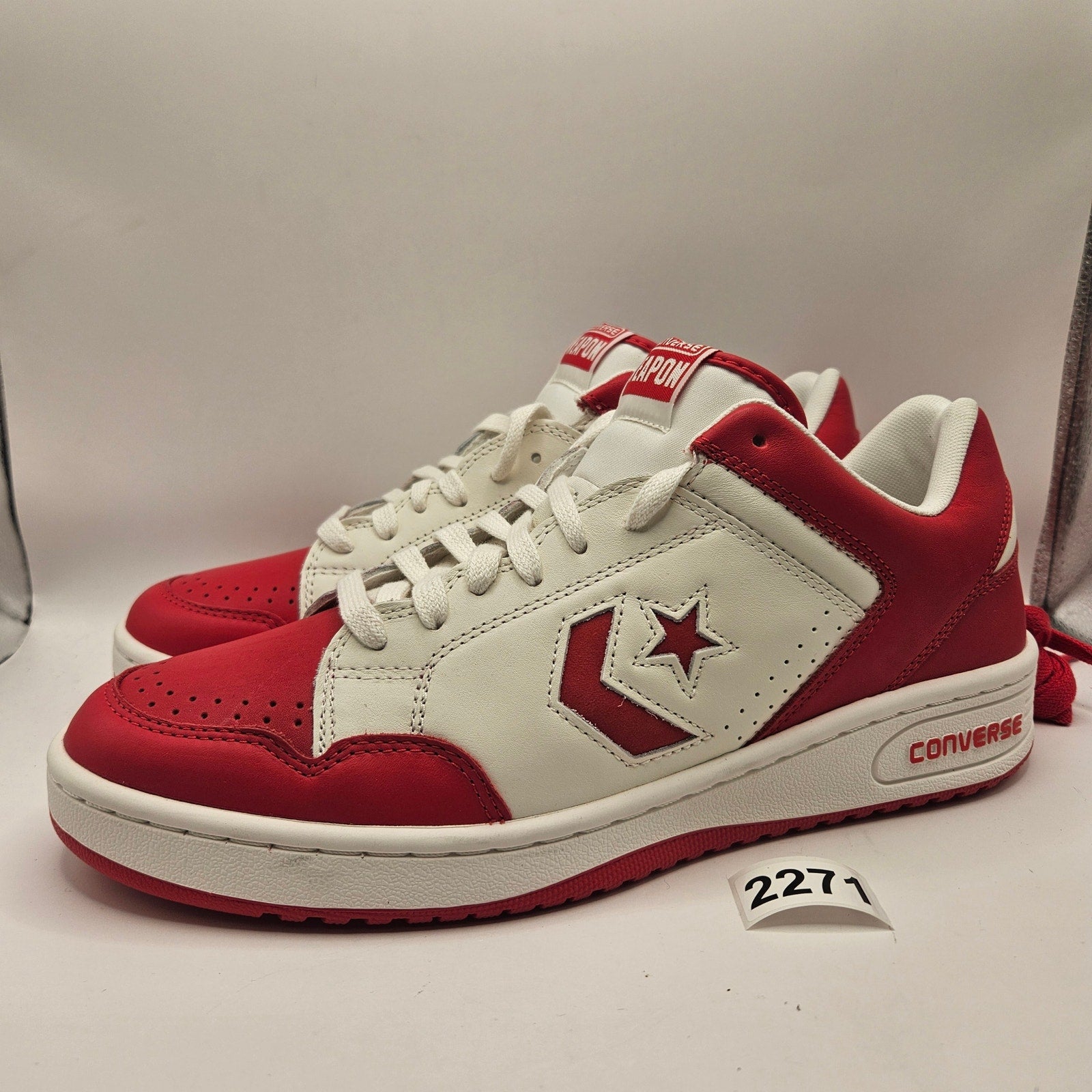 CONVERSE MEN'S 11.5 WEAPON LOW RED WHITE A10598C BIRD MAGIC ERVING NWOB