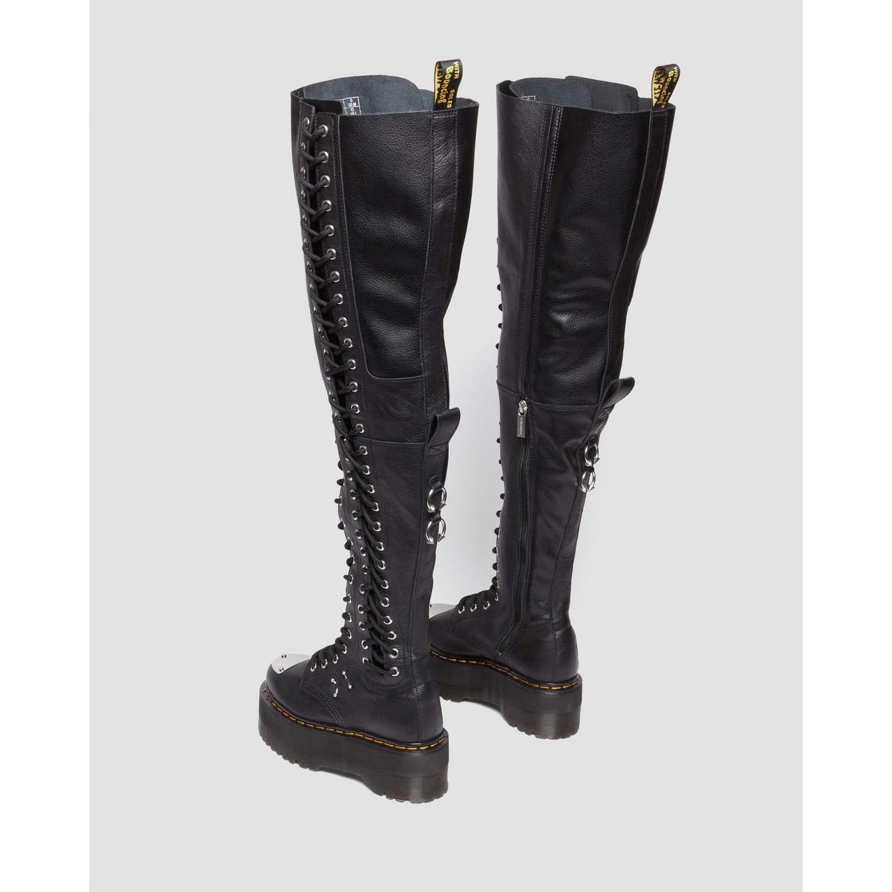 DR MARTENS WOMEN'S 6 VIRGINIA LEATHER 28-EYE EXTREME MAX THIGH HIGH BOOTS NWOB