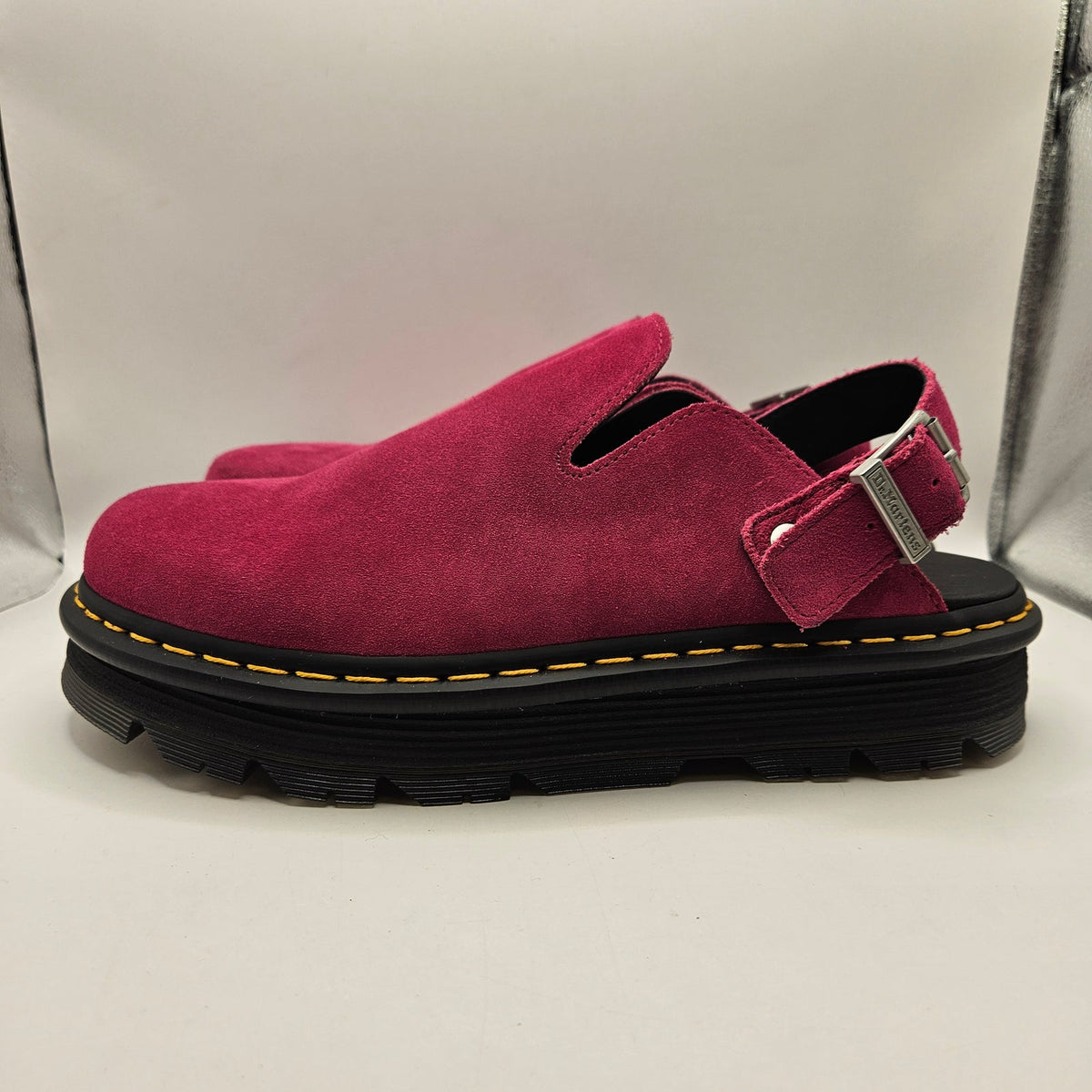 DR MARTENS MEN'S 12 ZEBZAG MULE LOAFERS PINK SUEDE SLINGBACK