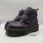 DR MARTENS WOMEN'S 5 DEVON HEART PURPLE MID PLATFORM BOOT