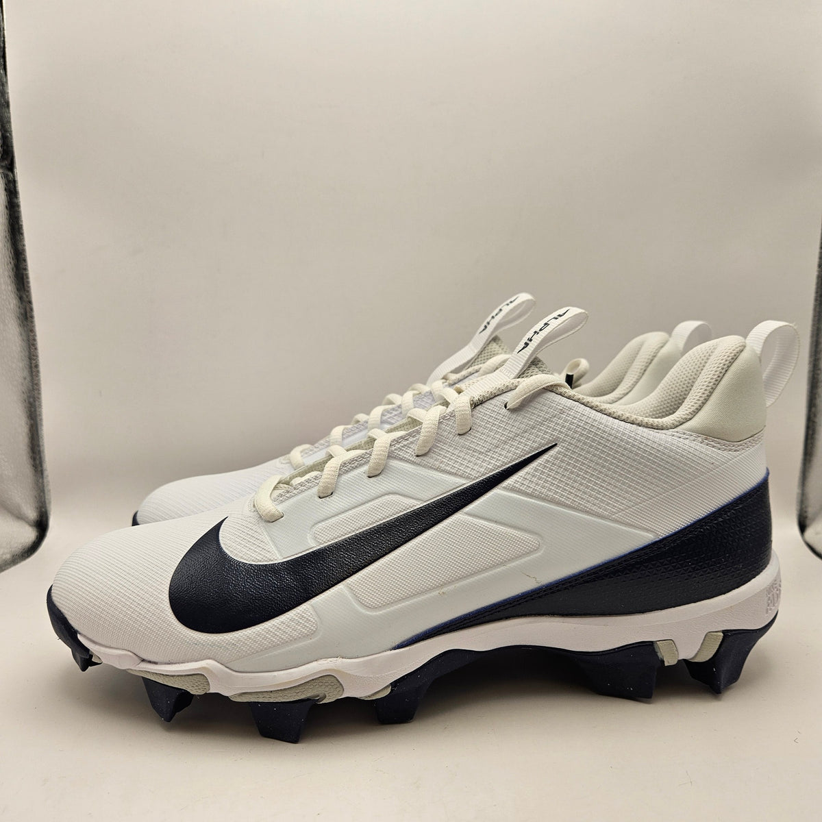 NIKE MEN'S 10 ALPHA FASTFLEX FOOTBALL CLEATS WHITE NAVY FN0028-104 NWOB