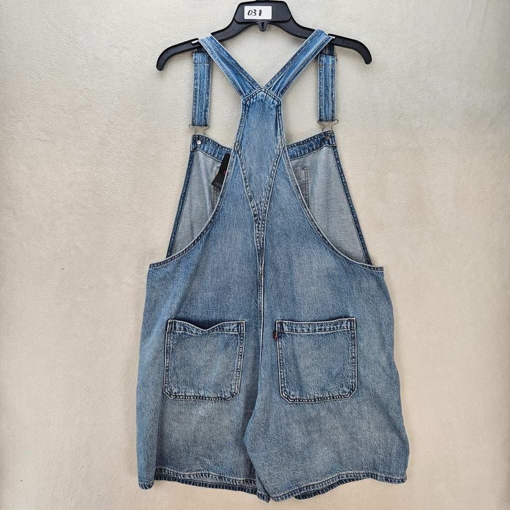 LEVI'S WOMEN'S XL PREMIUM LIGHT WASH UTILITY SHORTALLS NWT