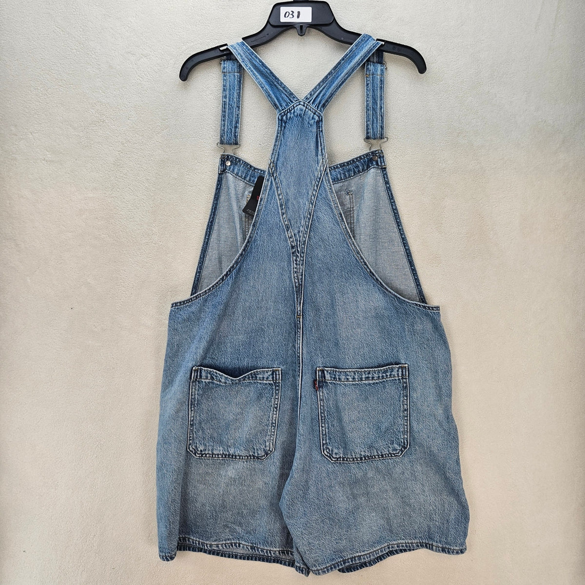 LEVI'S WOMEN'S XL PREMIUM LIGHT WASH UTILITY SHORTALLS NWT