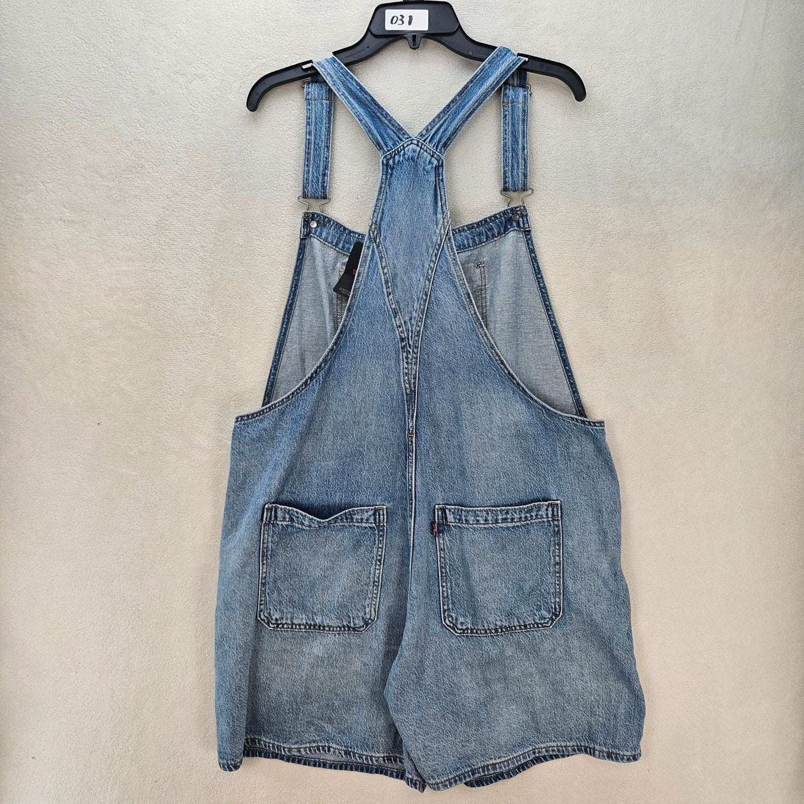 LEVI'S WOMEN'S XL PREMIUM LIGHT WASH UTILITY SHORTALLS NWT