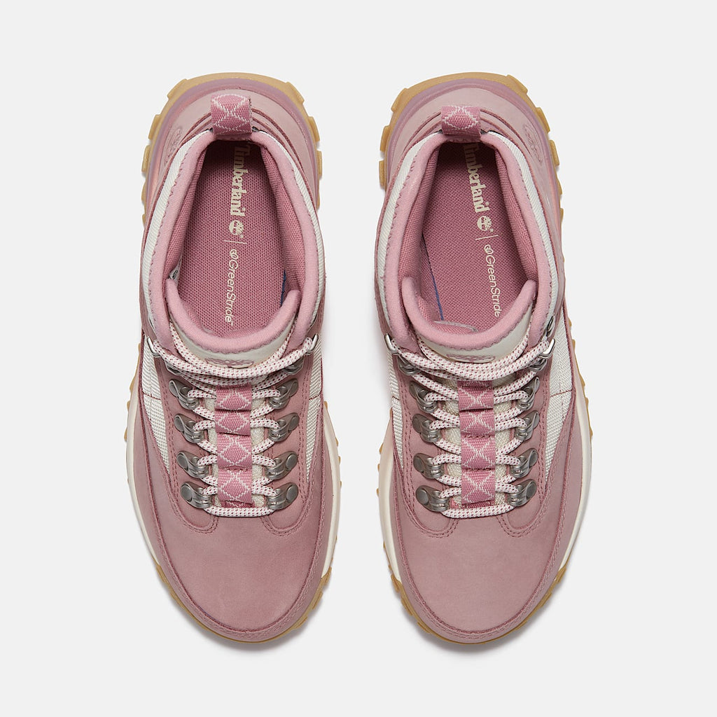 TIMBERLAND WOMEN'S 9.5 GREENSTRIDE MOTION 6 MID LACE SNEAKER PINK NUBUCK NIB