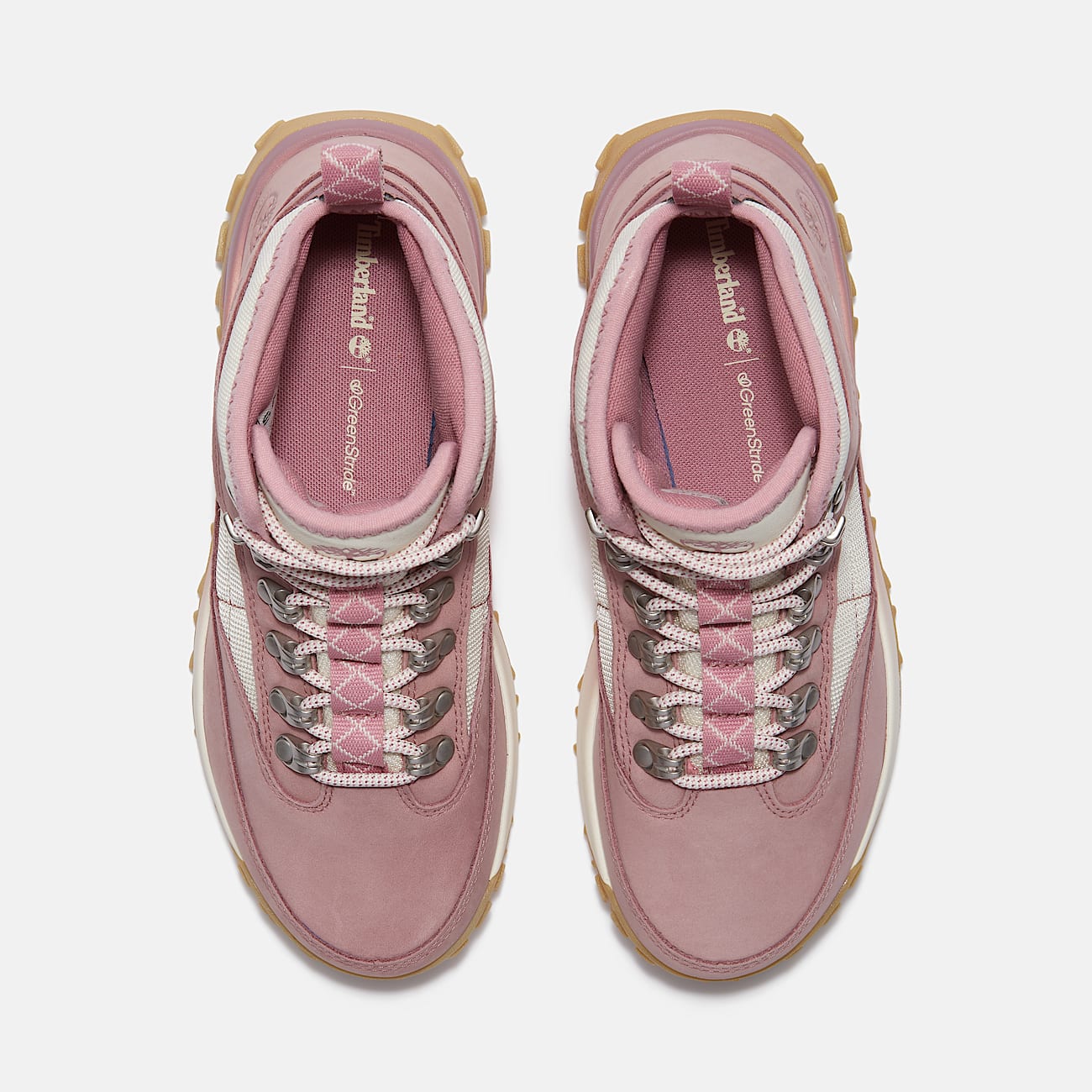 TIMBERLAND WOMEN'S 9.5 GREENSTRIDE MOTION 6 MID LACE SNEAKER PINK NUBUCK NIB