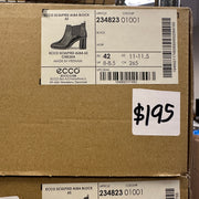 ECCO WOMEN'S 42 SCULPTED ALBA BLOCK 65 CHELSEA SHINE BLACK NIB 23482301001