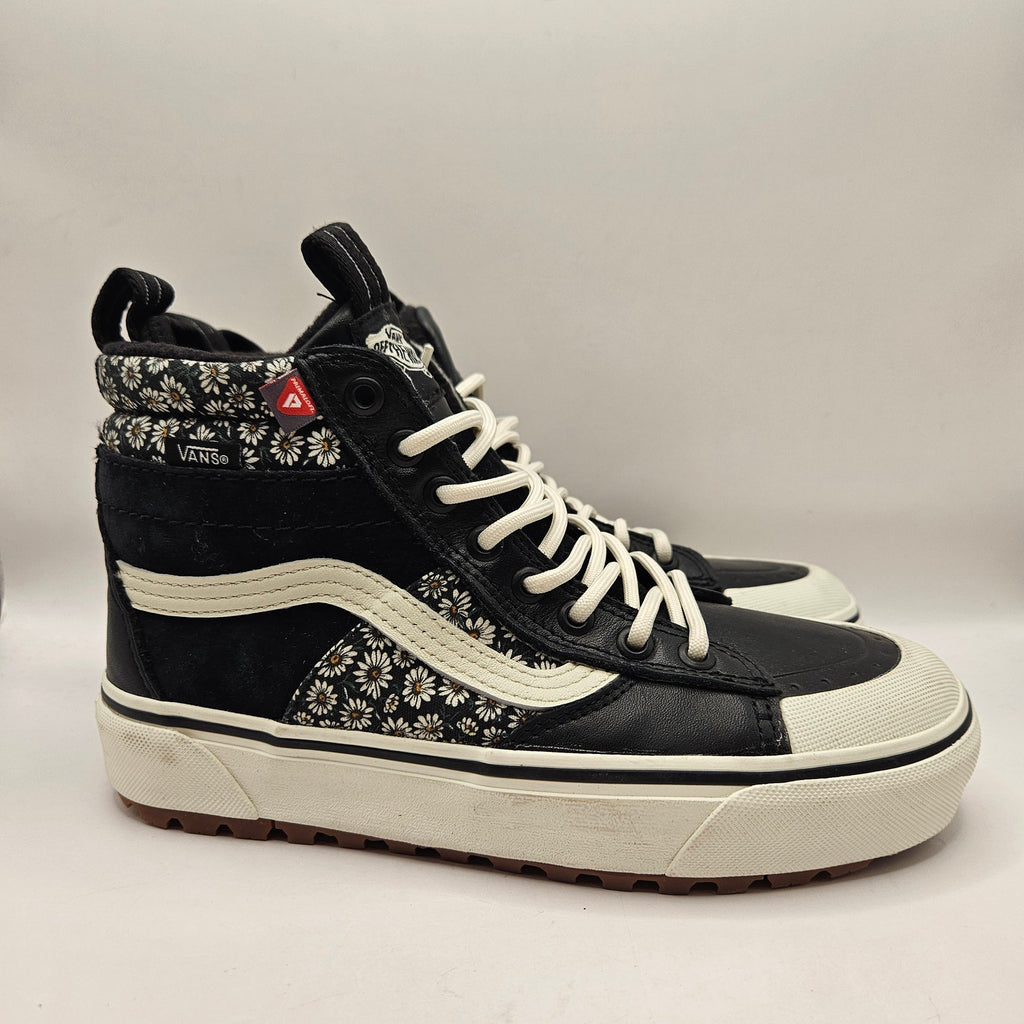 VANS WOMEN'S 6.5 SK8-HI MTE 2 WINTERIZED HIKING OUTDOOR BLK WHT FLORAL NWOB
