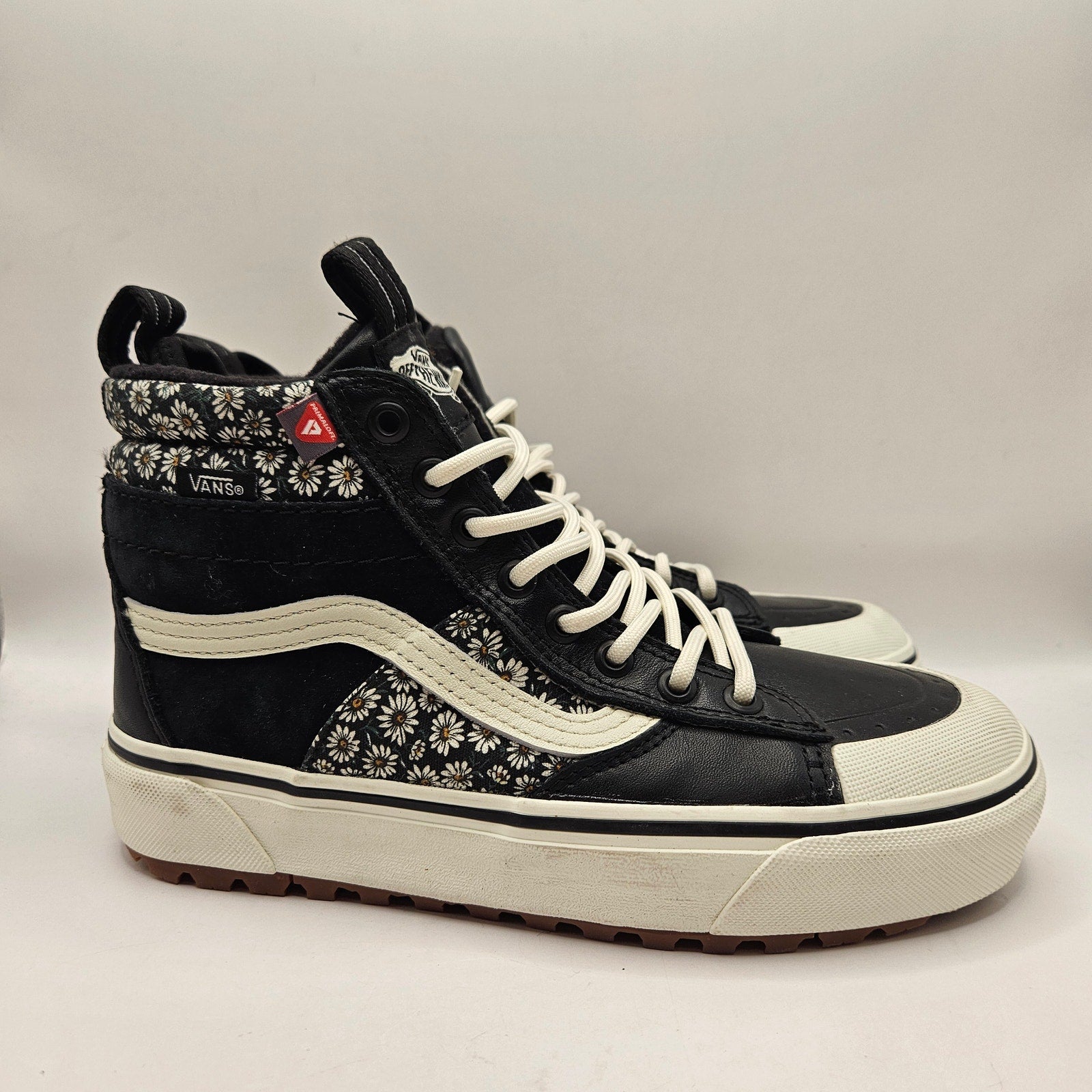 VANS WOMEN'S 6.5 SK8-HI MTE 2 WINTERIZED HIKING OUTDOOR BLK WHT FLORAL NWOB