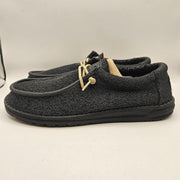 HEY DUDE MEN'S 10 WALLY SOX MICRO TOTAL BLACK OXFORD LIGHTWEIGHT SNEAKER