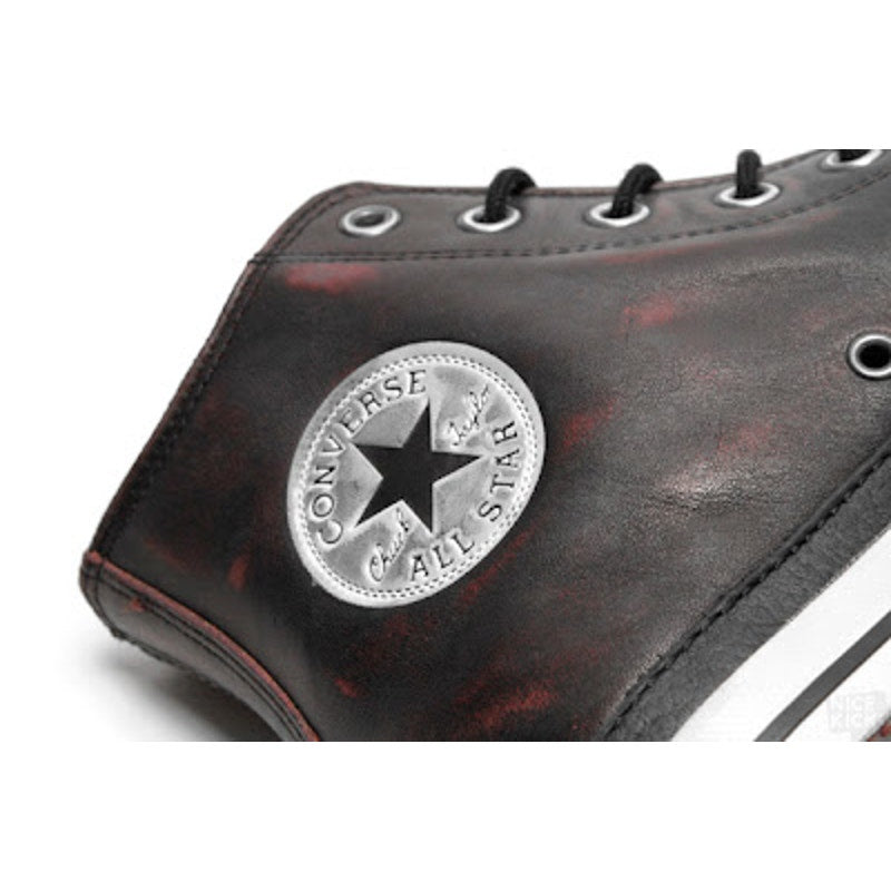 CONVERSE RARE M7.5 W9.5 CHUCK TAYLOR LEATHER HI BLACK CRANBERRY 125569C NWOB