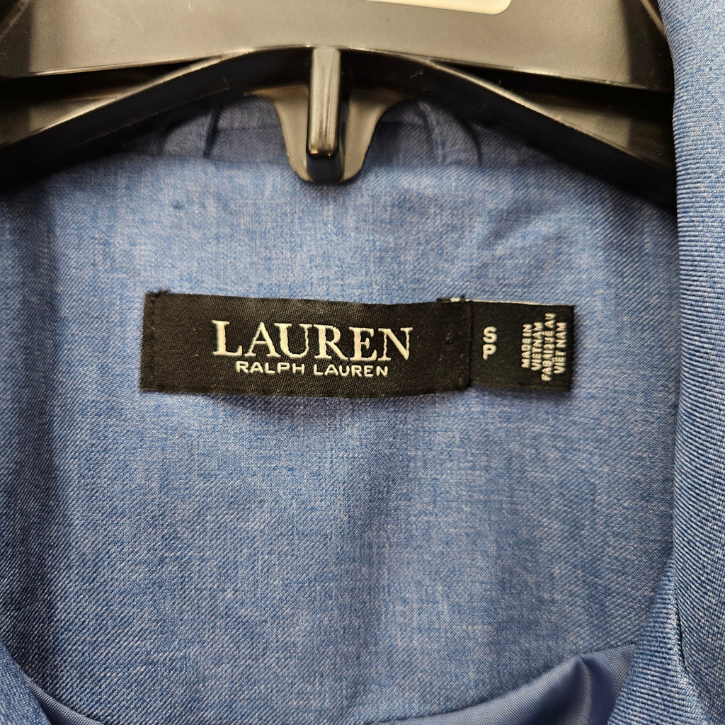 LAUREN RALPH LAUREN WOMEN'S SMALL CHAMBRAY DOUBLE BREASTED TRENCH COAT BLUE NWT