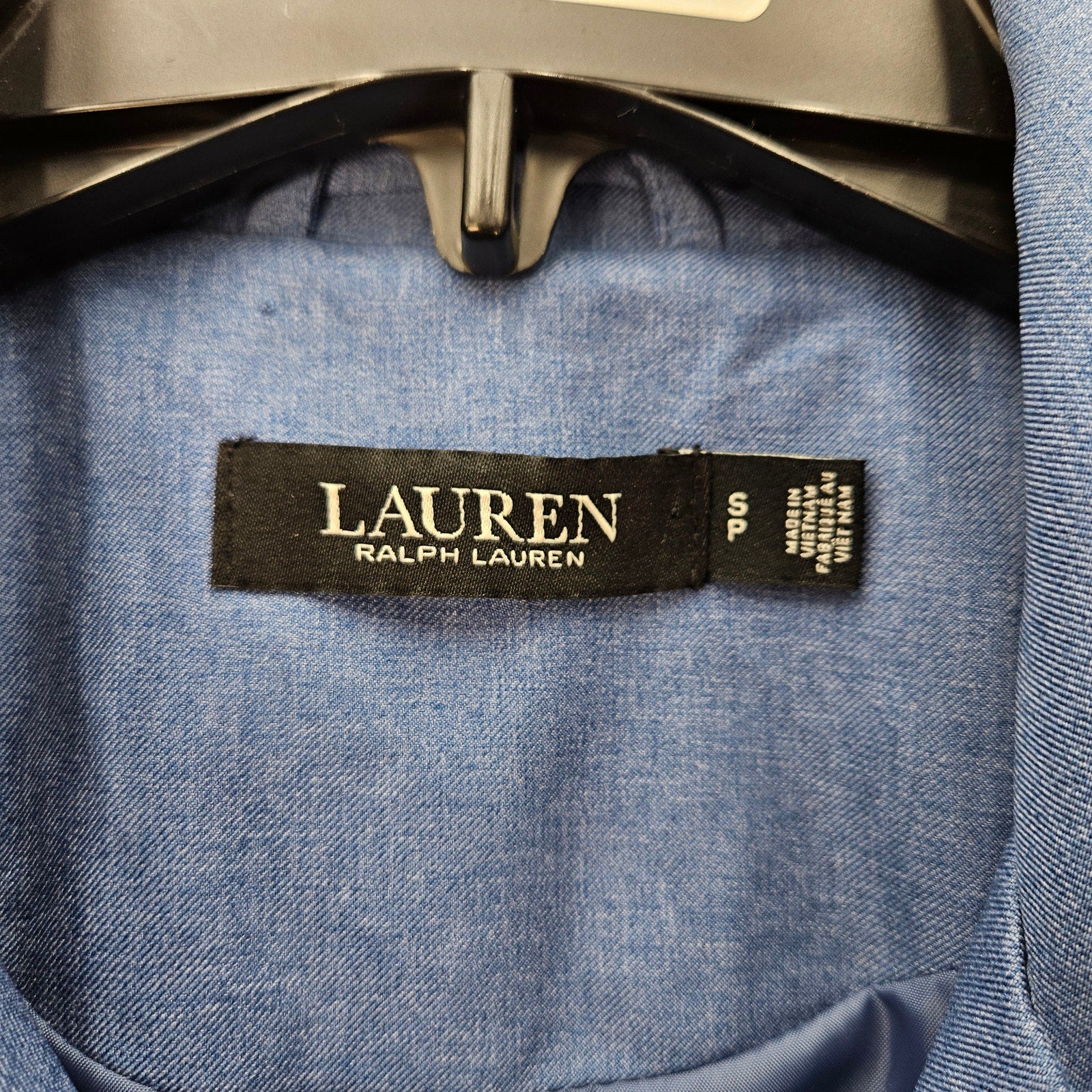 LAUREN RALPH LAUREN WOMEN'S SMALL CHAMBRAY DOUBLE BREASTED TRENCH COAT BLUE NWT