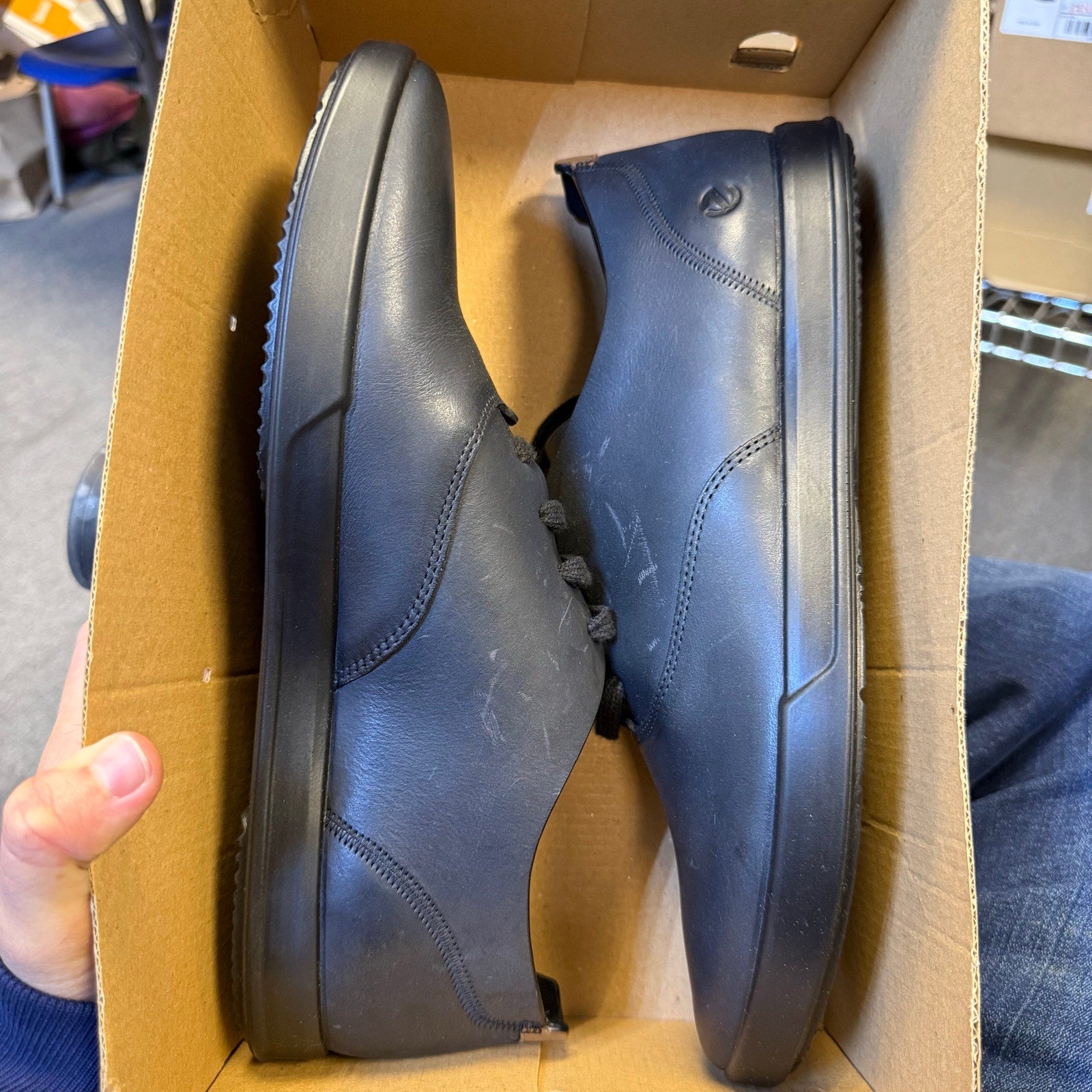ECCO MEN'S 46 TRAVEL DERBY BLACK OXFORD 55110402001 NIB