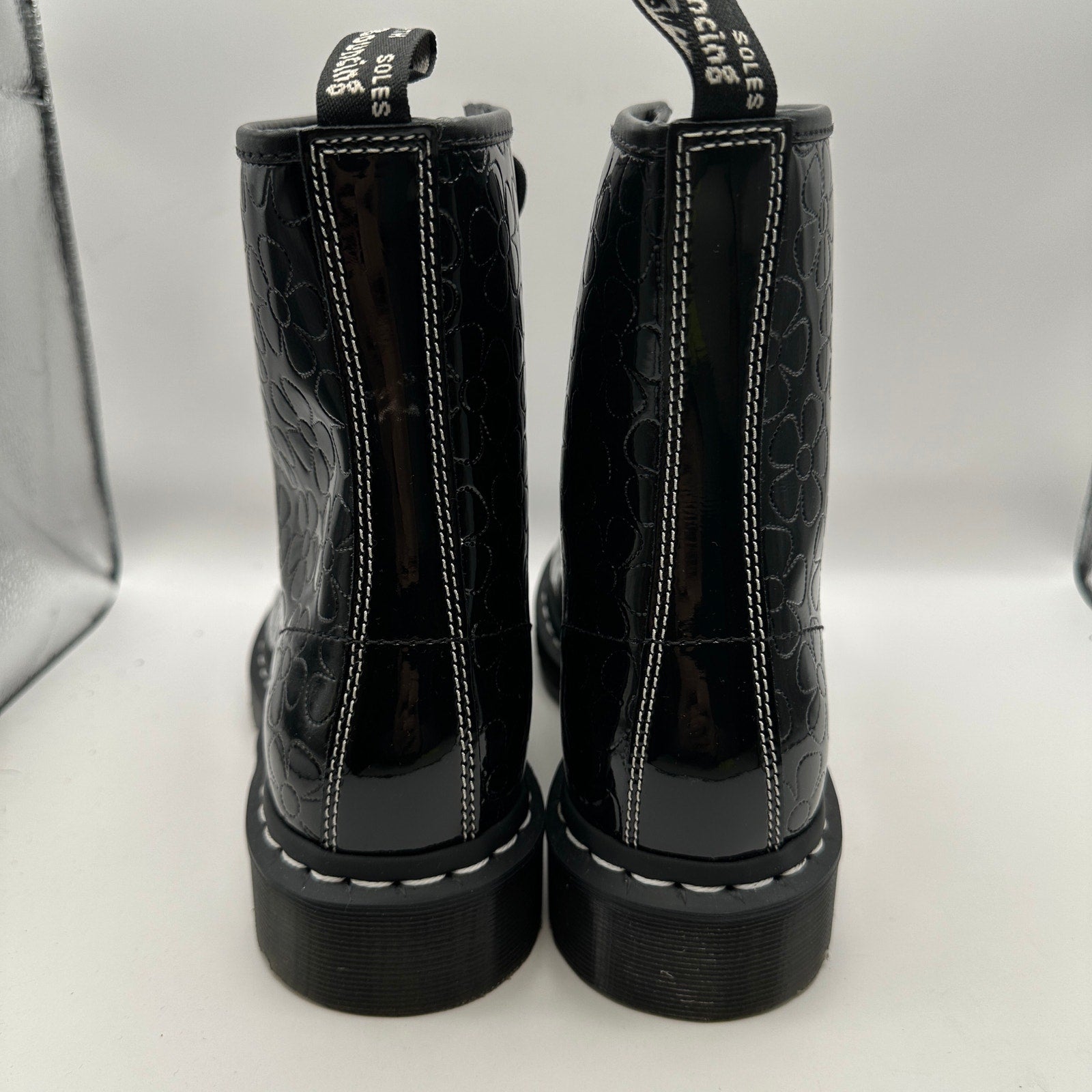 DR Martens 1460 Women's 10 JUNGLE Flower Emboss Patent Leather Boot NWOB