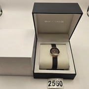 BERING WOMEN'S CLASSIC STAINLESS STEEL BROWN MILANESE MESH WATCH, 24M 10124-265