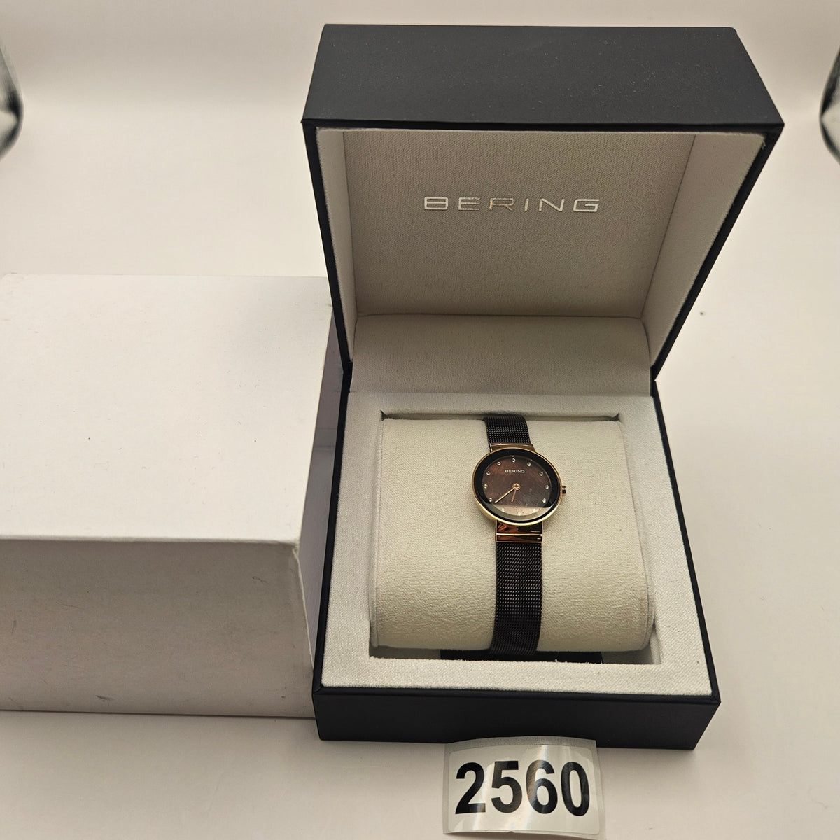 BERING WOMEN'S CLASSIC STAINLESS STEEL BROWN MILANESE MESH WATCH, 24M 10124-265