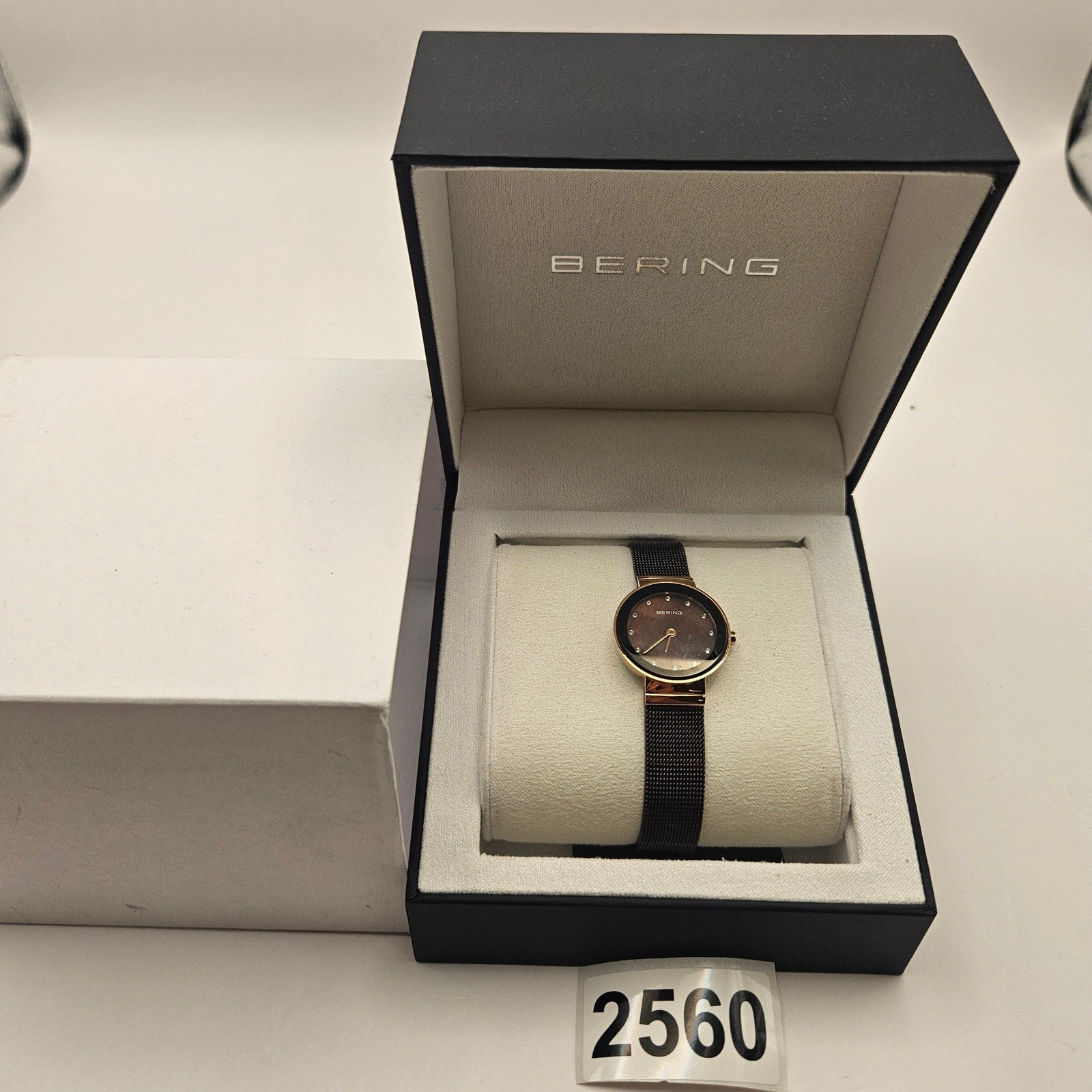 BERING WOMEN'S CLASSIC STAINLESS STEEL BROWN MILANESE MESH WATCH, 24M 10124-265