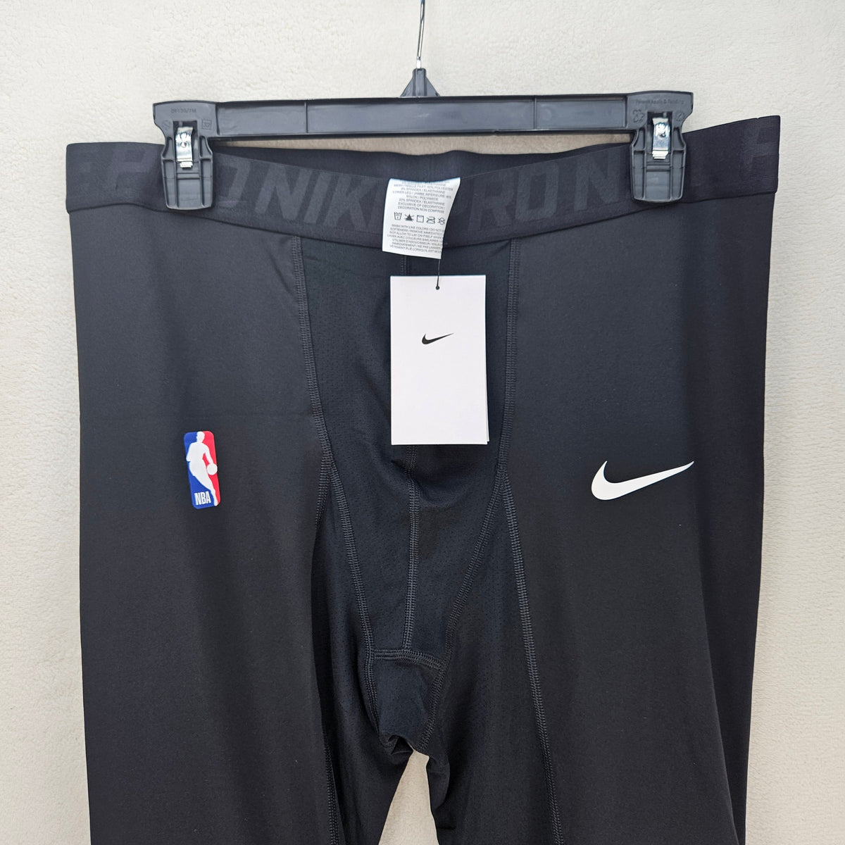 NIKE MEN'S XXL NBA PRO BLACK PADDED BASKETBALL COMPRESSION TIGHTS AA0753-010