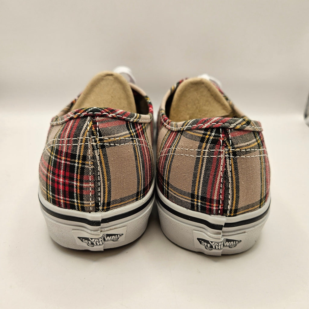 VANS MEN'S 11 AUTHENTIC LOW TOP SNEAKER PLAID TAN NWOB VN000EGATAN