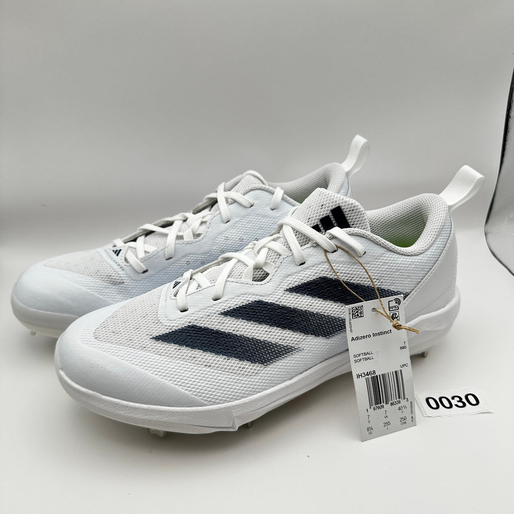 Adidas Womens sz 8.5 Softball Shoes Adizero Instinct IH3468 White/Blue