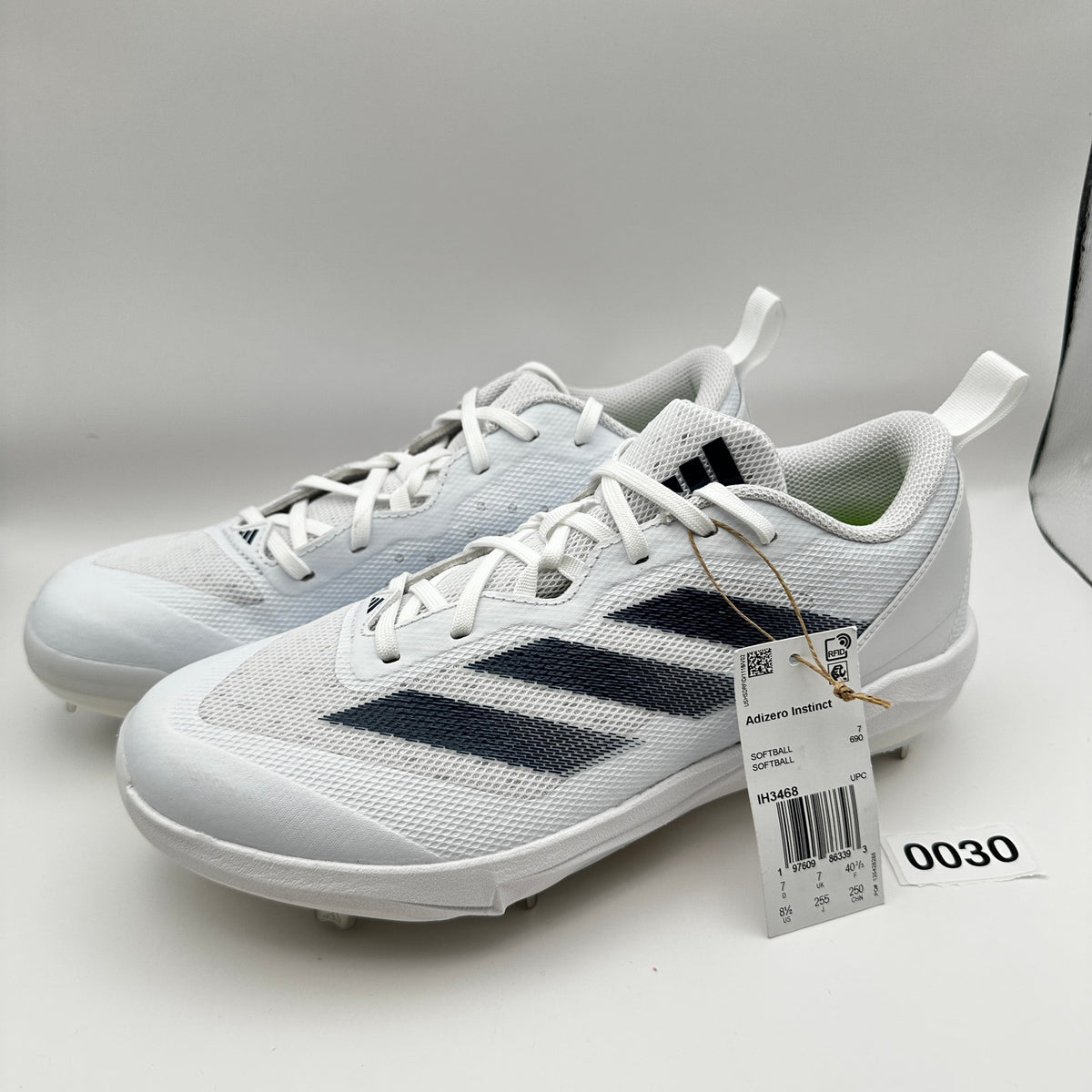 Adidas Womens sz 8.5 Softball Shoes Adizero Instinct IH3468 White/Blue