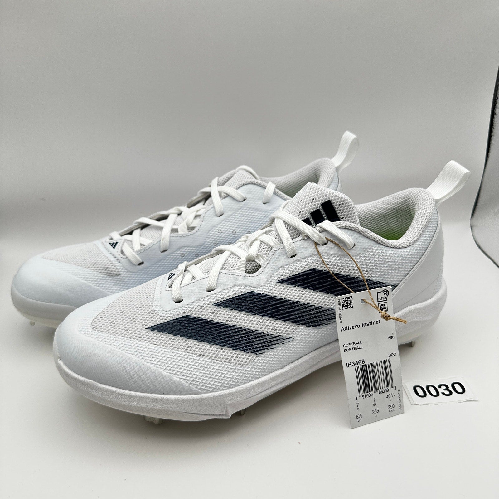 Adidas Womens sz 8.5 Softball Shoes Adizero Instinct IH3468 White/Blue