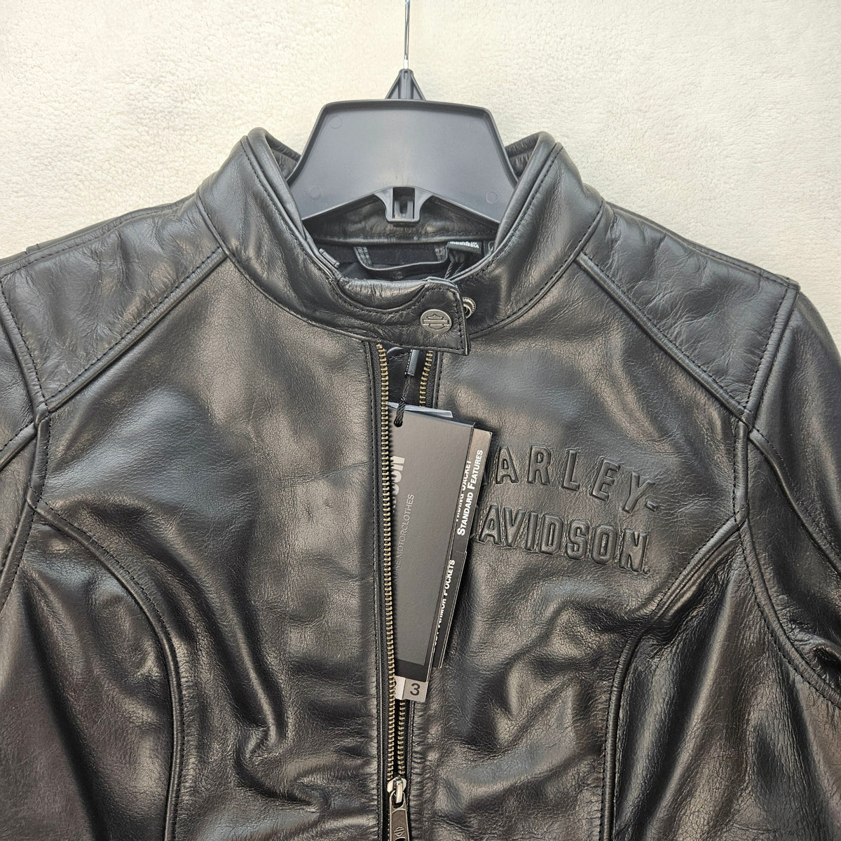 HARLEY DAVIDSON WOMEN'S MEDIUM CAFE RACER MODULAR LEATHER JACKET BLK 98019-23VW