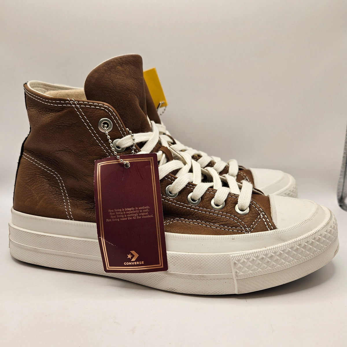 CONVERSE MEN'S 8 FIRST STRING BROWN VIBRAM ALL LEATHER CHUCK TAYLOR A17915C