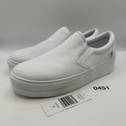 HURLEY Women's 9 Slip On Platform Triple White Canvas