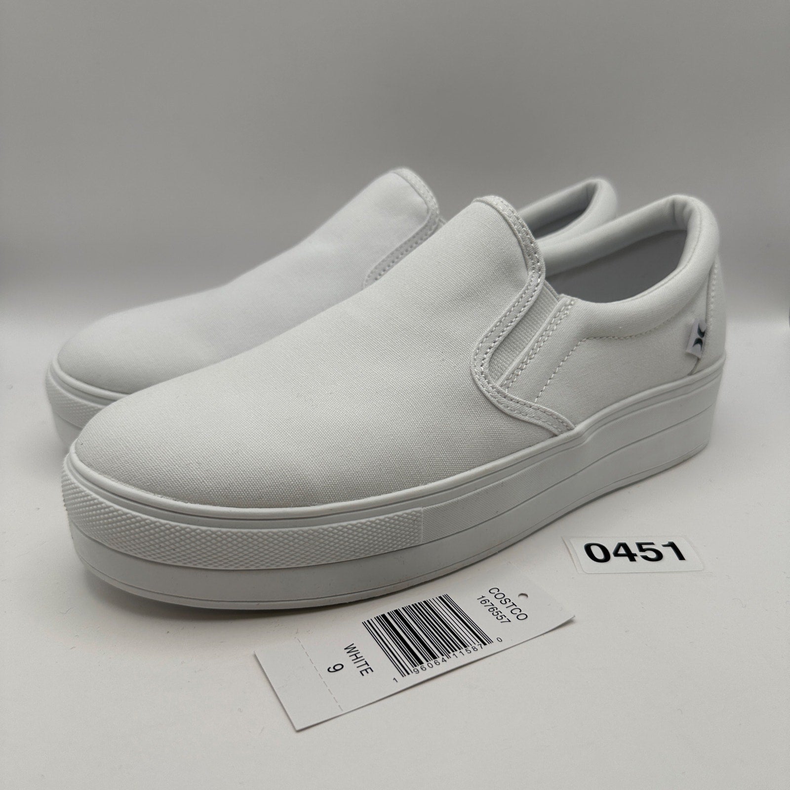 HURLEY Women's 9 Slip On Platform Triple White Canvas