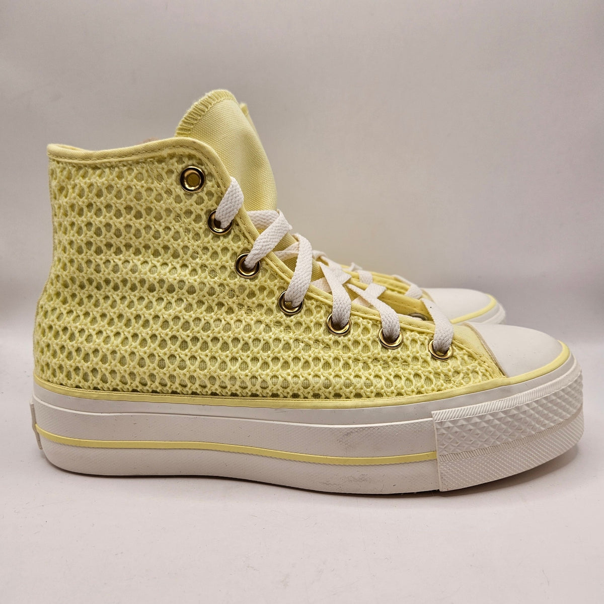 CONVERSE WOMEN'S 7 CHUCK TAYLOR ALL STAR LIFT HI PLATFORM LEMON SLUSHY A14967C