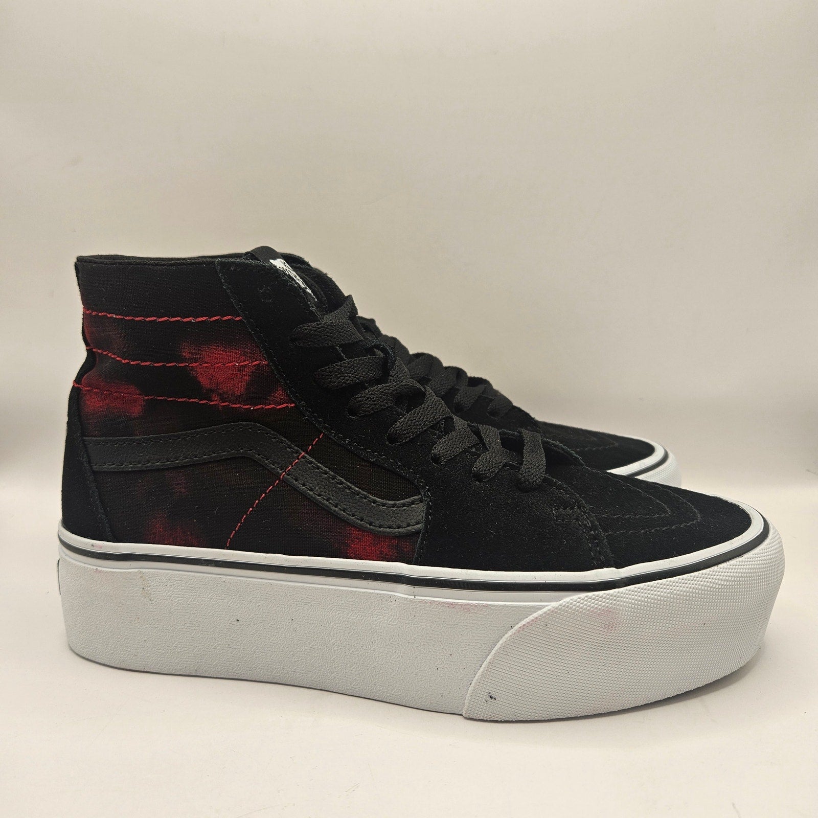 VANS M6.5/W8 SK8 HI TAPERED STACKFORM MIDNIGHT GLOW BLACK RED NWOB