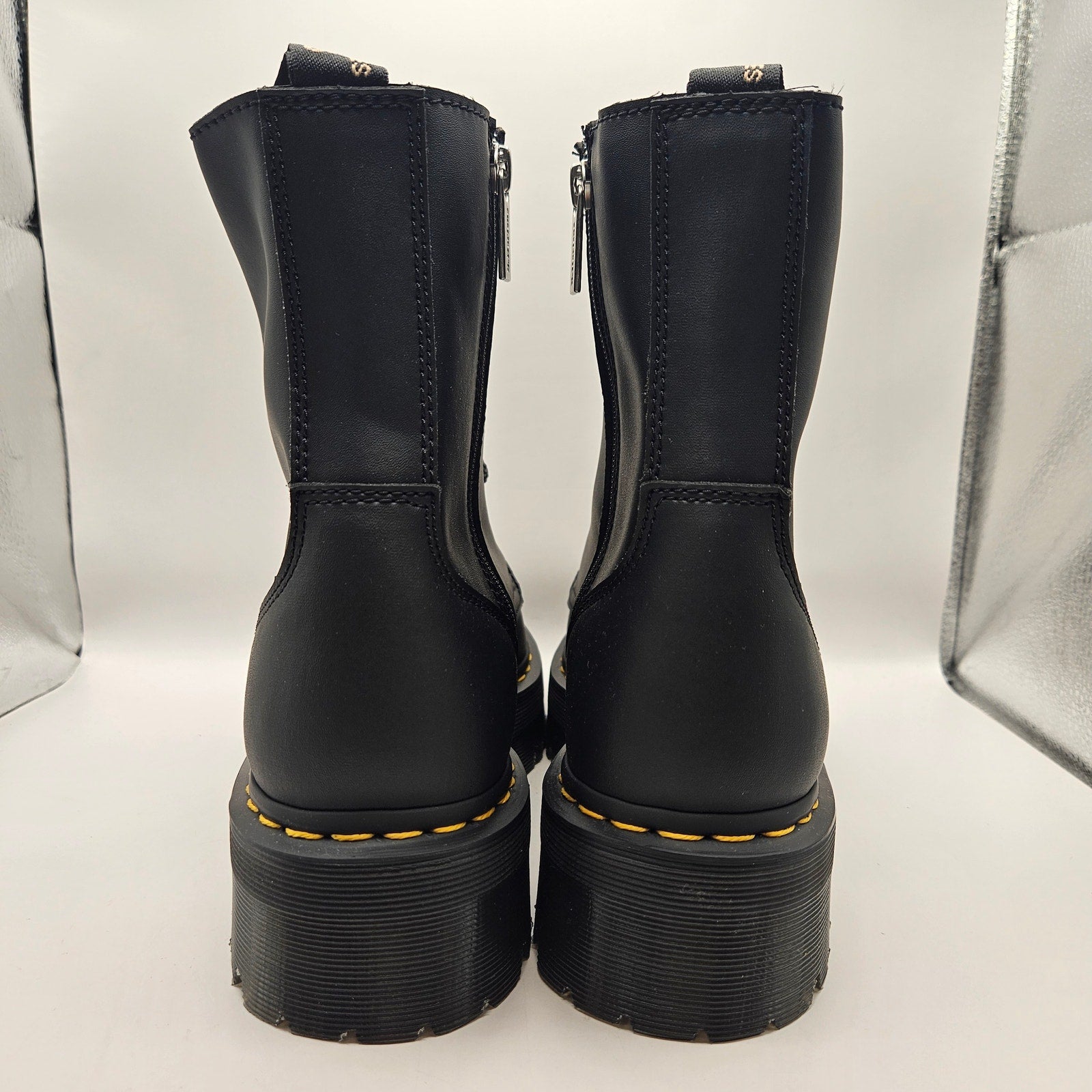 DR MARTENS MEN'S 11 JADON BLACK NAPPA LEATHER PLATFORM BOOTS NWOB