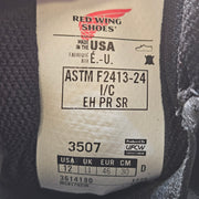 RED WING MEN'S 12 D BLACK 3507 SUPERSOLE BOOTS STEEL TOE MADE IN USA SAFETY