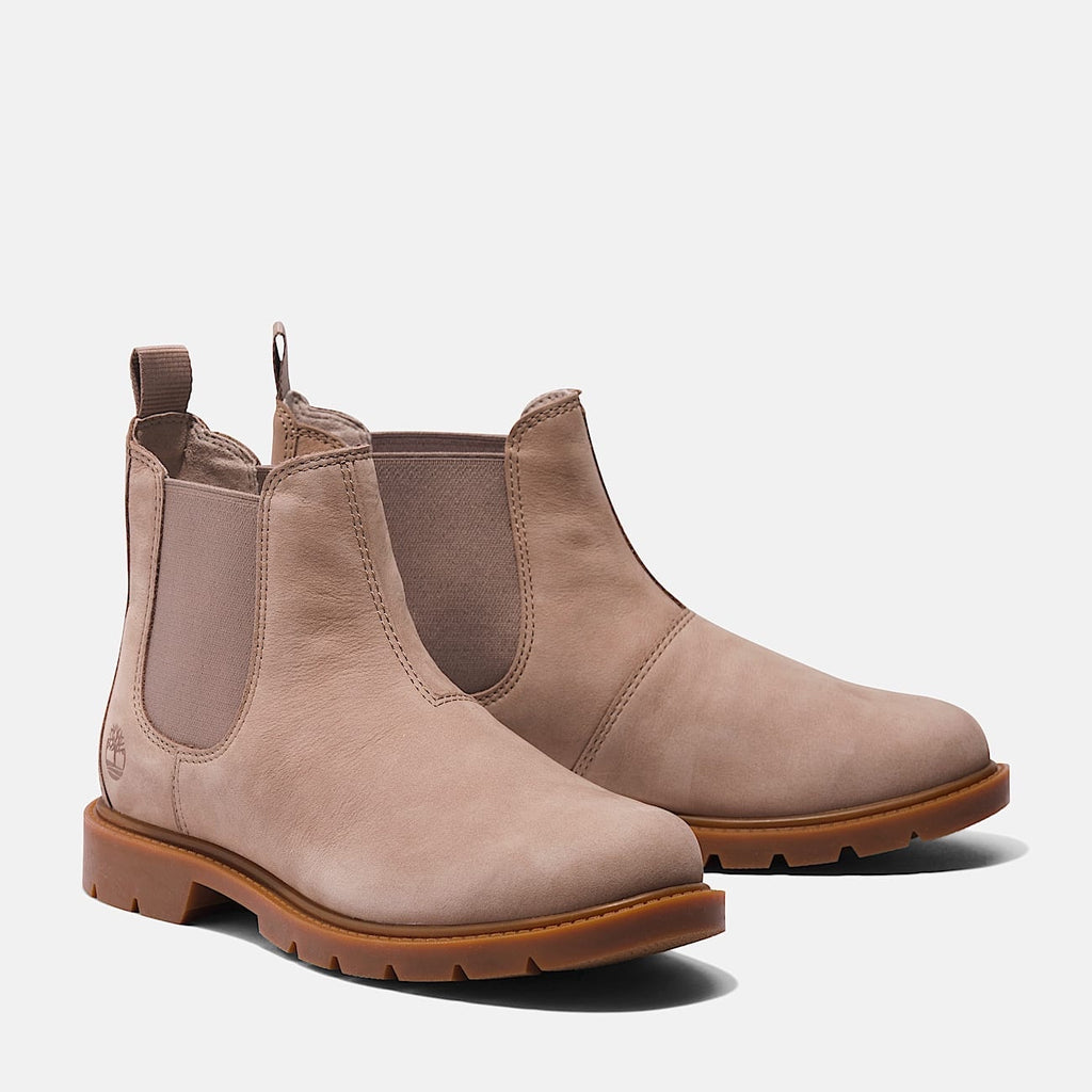 TIMBERLAND WOMEN'S 7.5 LINDEN WOODS MID CHELSEA BOOT TAUPE GRAY NIB