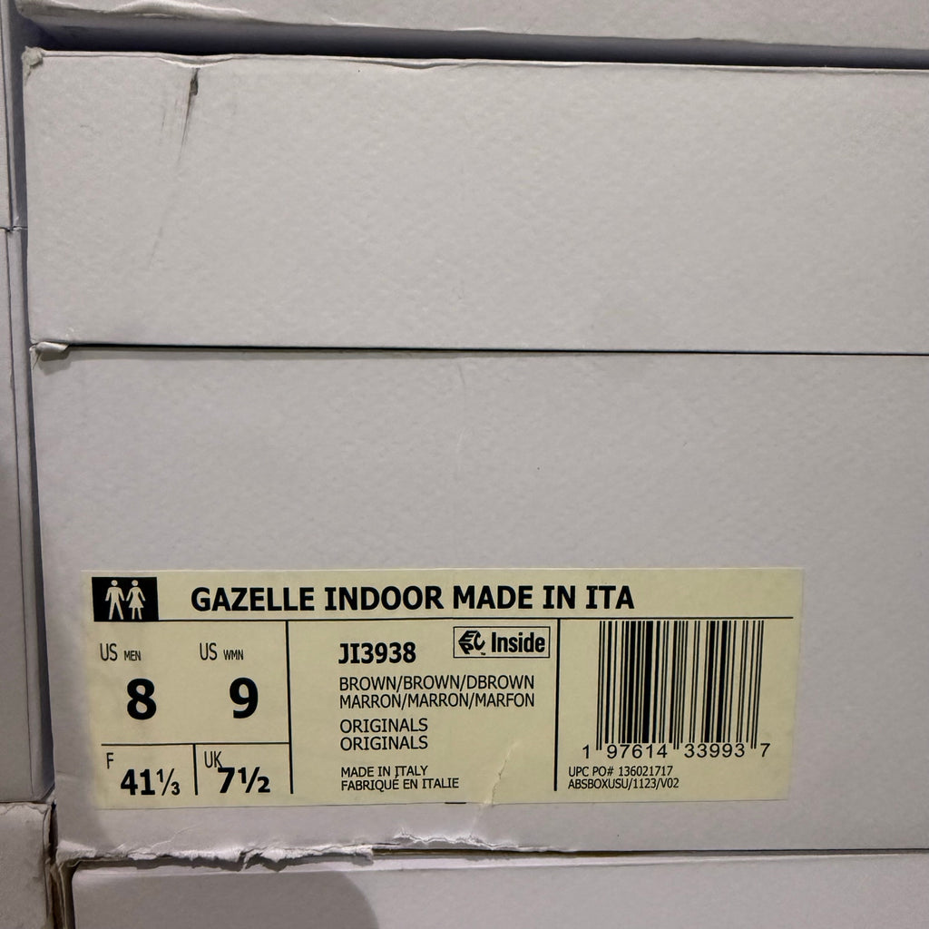 ADIDAS MADE IN ITALY MEN'S 8 PREMIUM GAZELLE INDOOR BROWN LEATHER JI3938