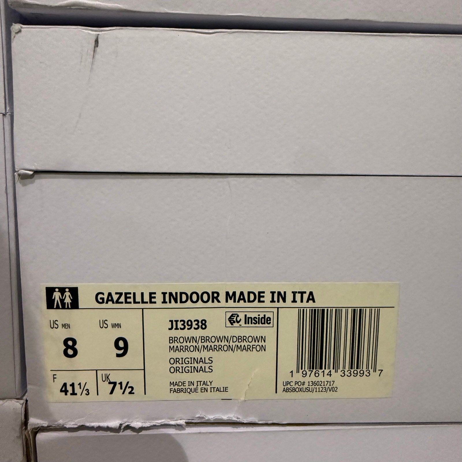 ADIDAS MADE IN ITALY MEN'S 8 PREMIUM GAZELLE INDOOR BROWN LEATHER JI3938