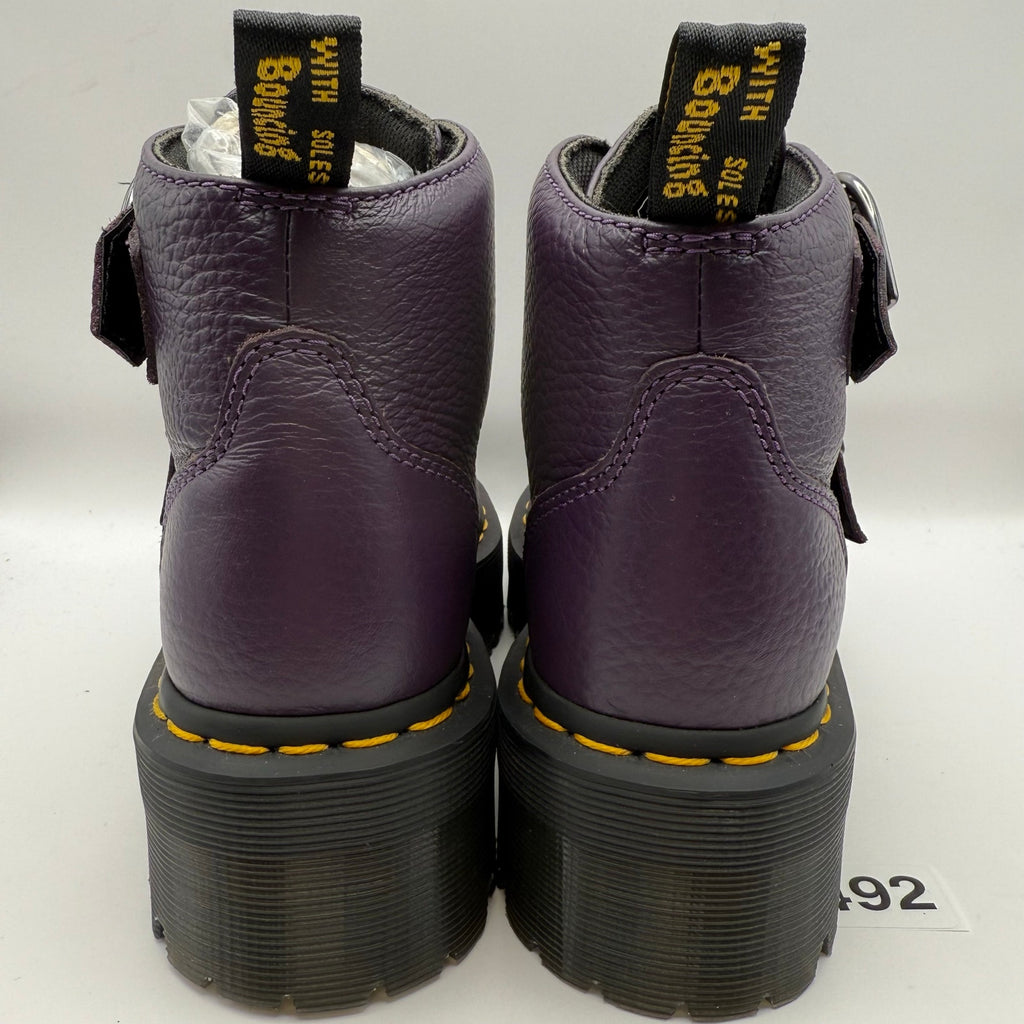 DR MARTENS WOMEN'S 5 DEVON HEART PURPLE MID PLATFORM BOOT
