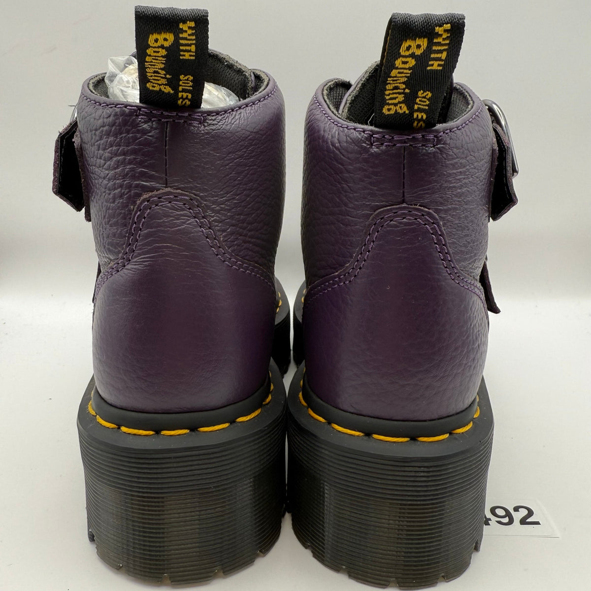 DR MARTENS WOMEN'S 5 DEVON HEART PURPLE MID PLATFORM BOOT