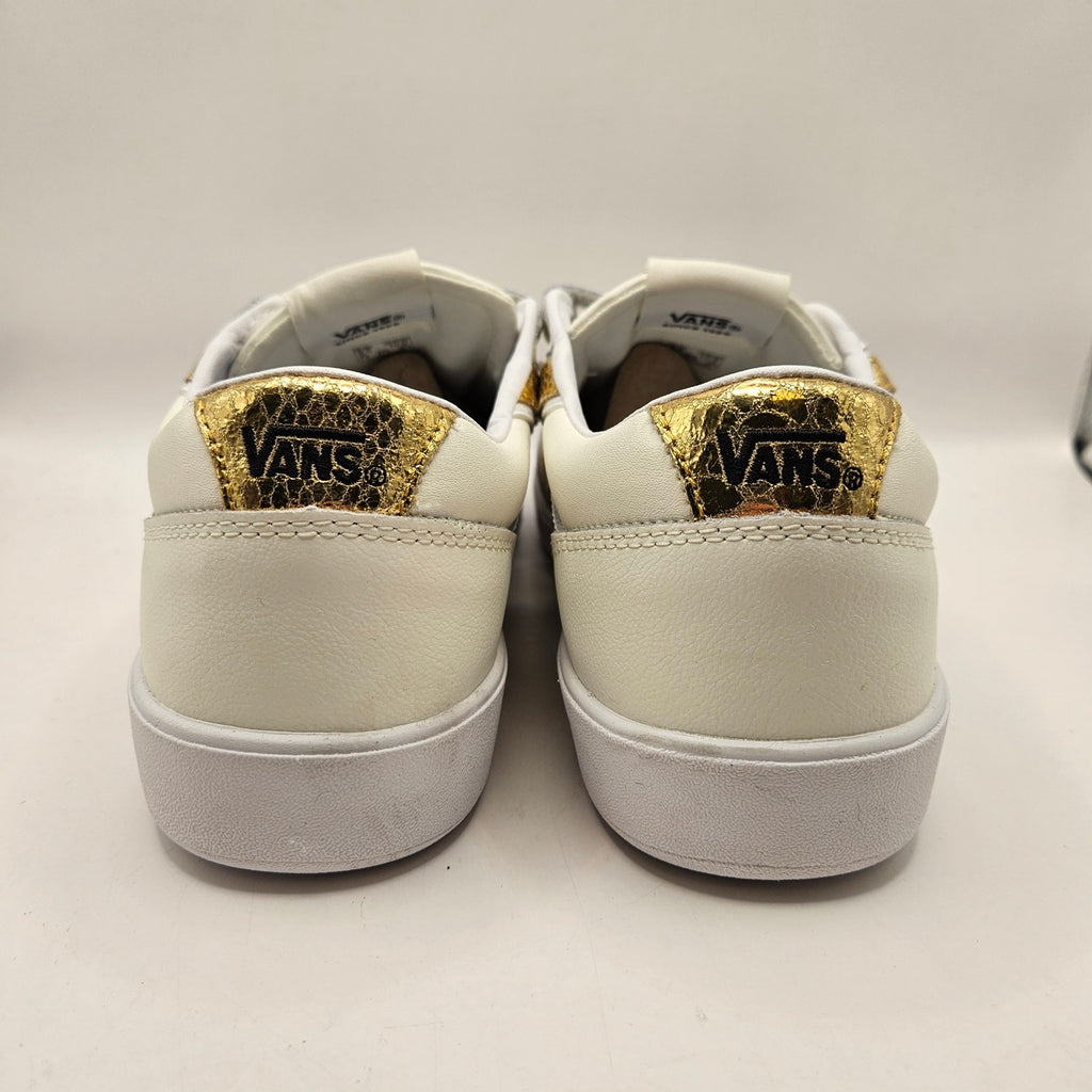 VANS MEN'S 8.5 LOWLAND COMFYCUSH WHITE GOLD STRAP ON SNEAKER NWOB