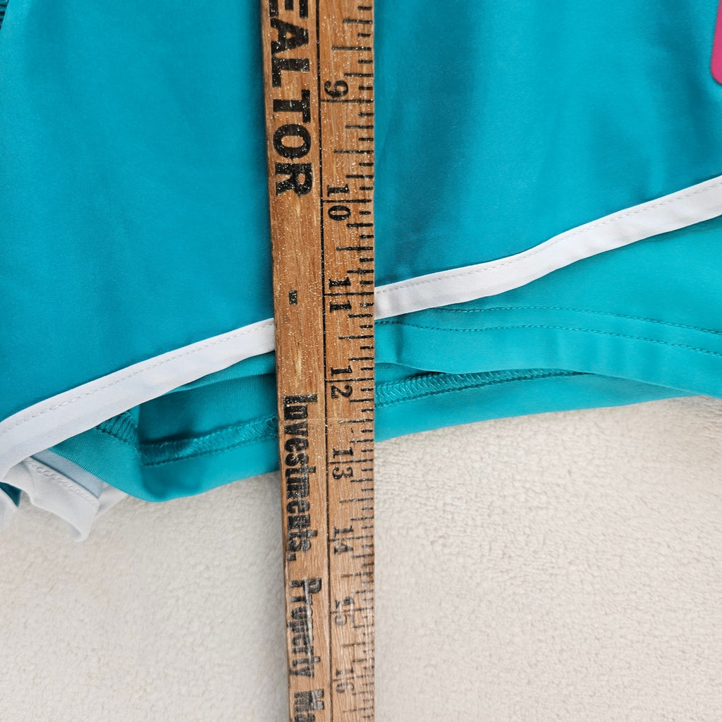 FILA X CHRISTOPHER BEVANS WOMEN'S LARGE TEAL TENNIS SHORTS UPF 50+ NWT